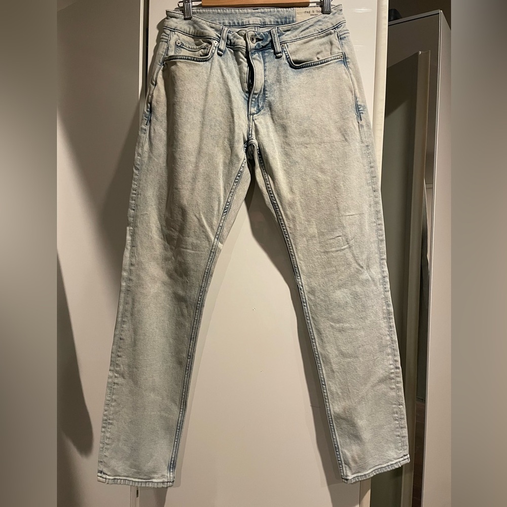 rag & bone Men's light Faded Blue Straight Jeans